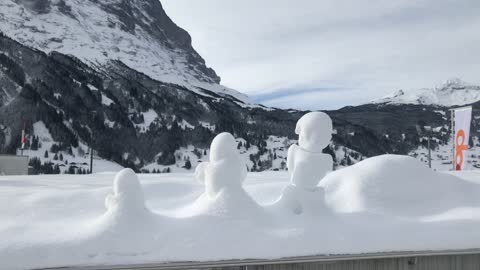 A snowman in Switzerland.