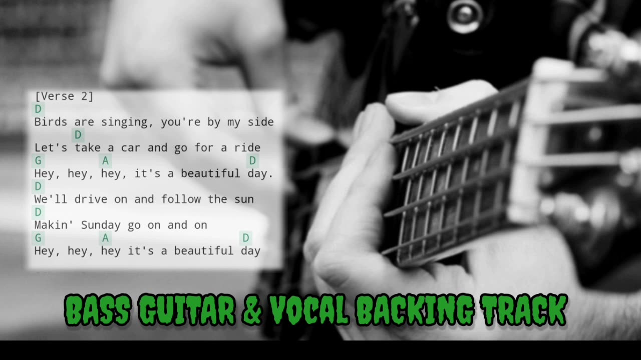 BEAUTIFUL SUNDAY BASS GUITAR🎸 AND VOCAL🎙️ BACKING TRACK