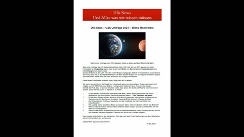 ufo News - USA Umfrage 2024 - aliens auf Mond und auf dem Mars - Ufowahnsinnsnachrichten