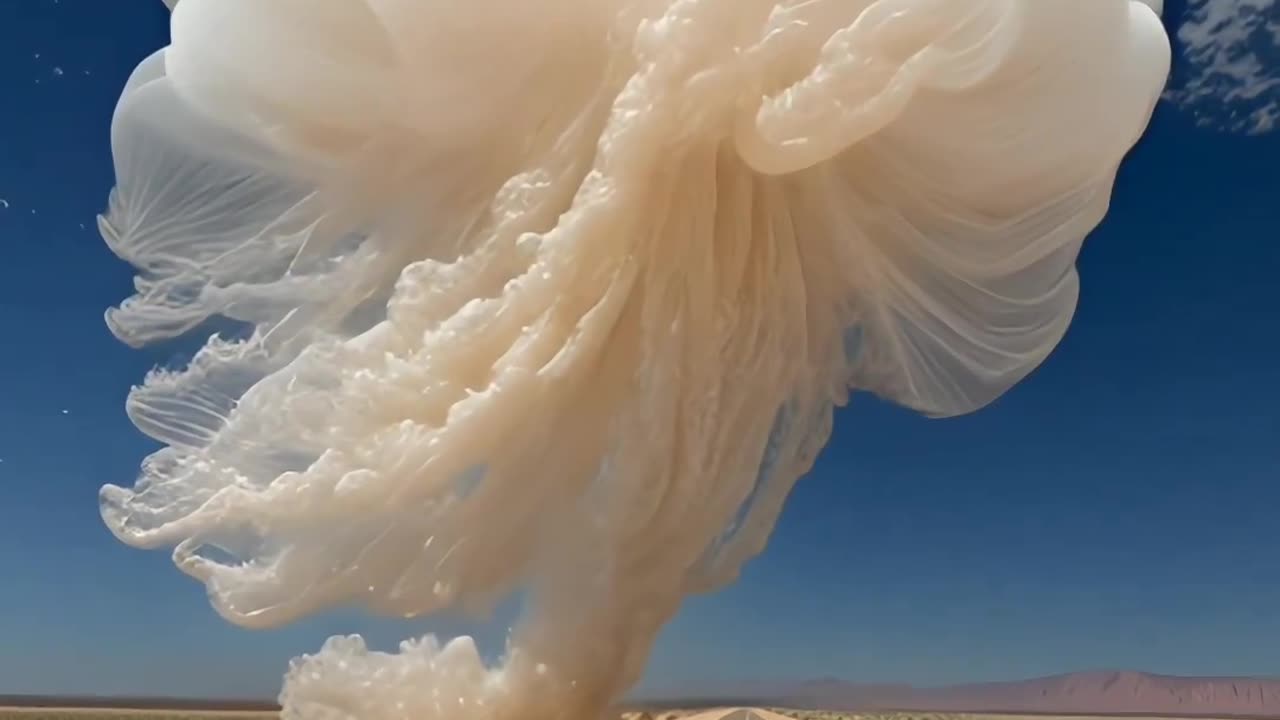 The mother of clouds in the desert is very beautiful.