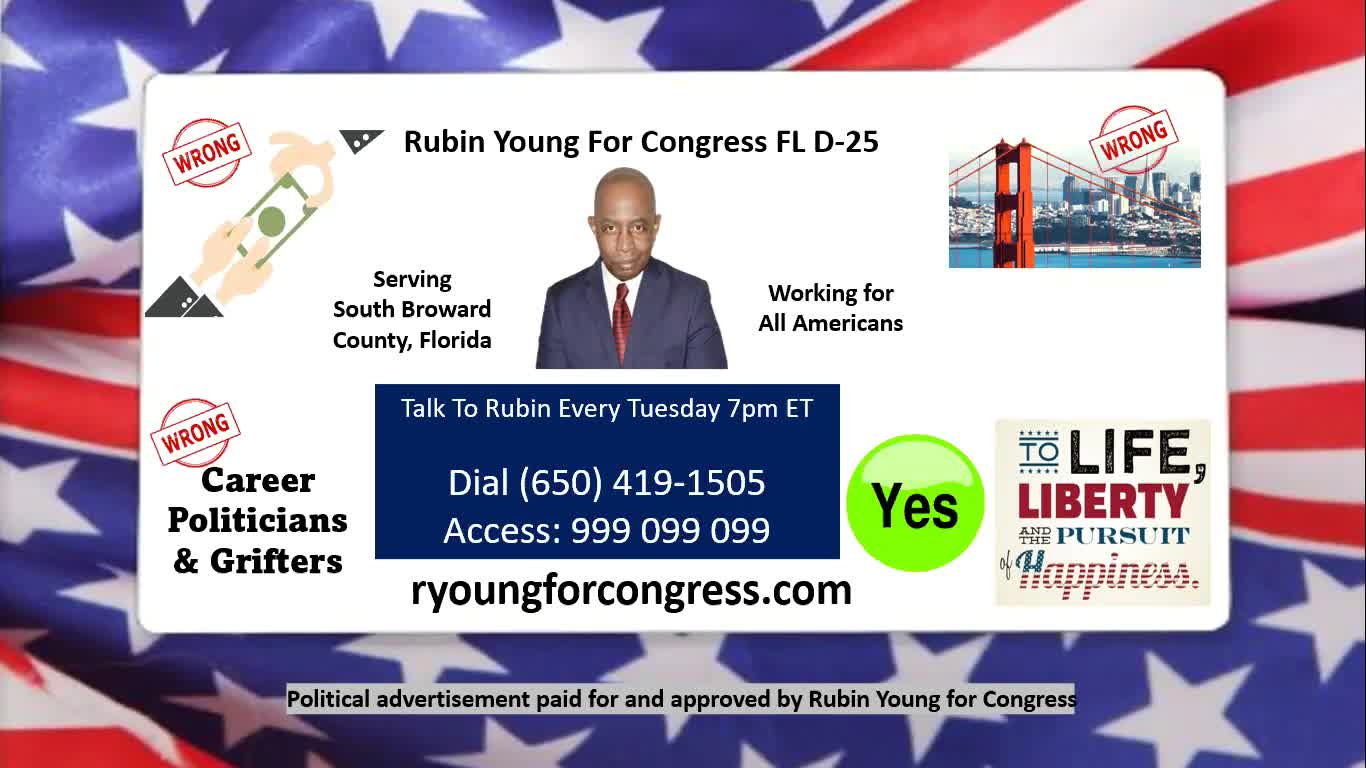 Rubin Young Florida Republican Congressional District 25, LIVE Tuesday 7pm ET