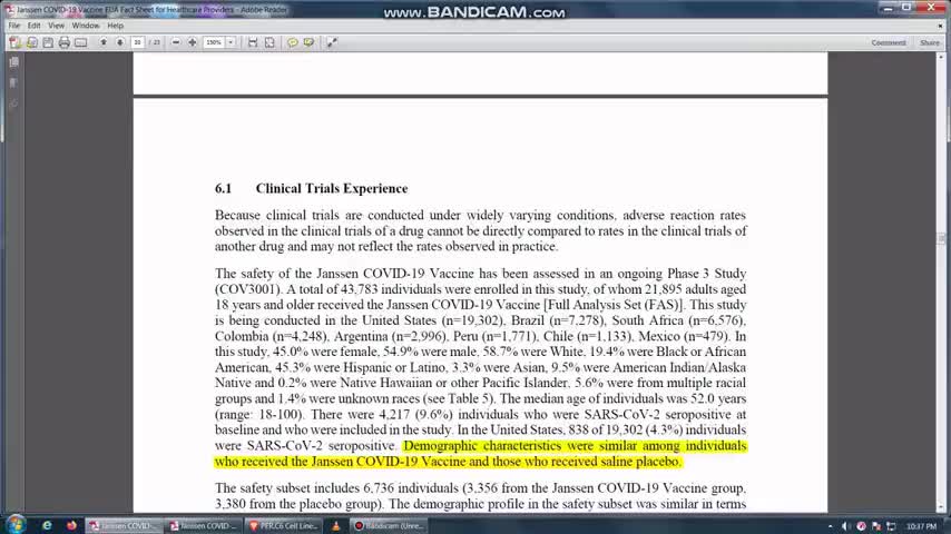 Johnson & Johnson Covid 19 Vaccine Fact sheet!! Must Listen!
