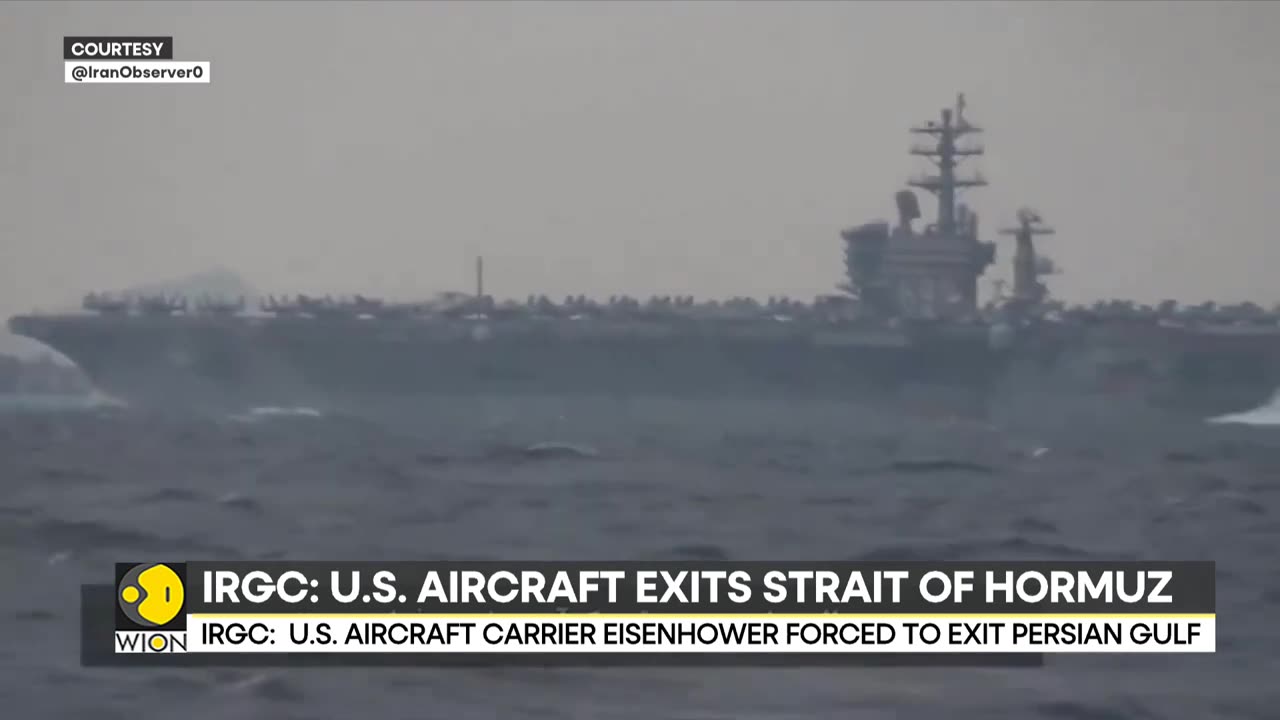 IRGC: US aircraft carrier Eisenhower exits Strait of Hormuz, Persian Gulf