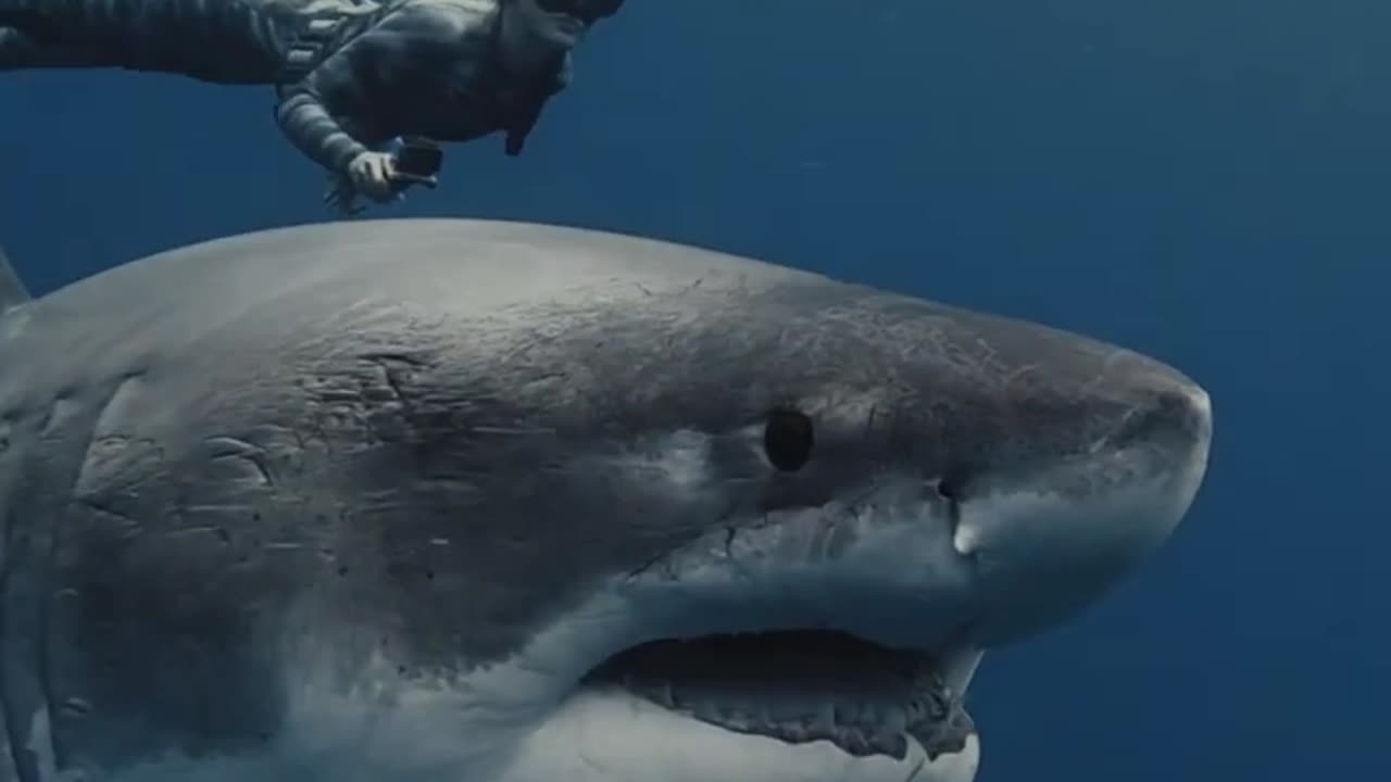 this white shark is a monster 😱🦈