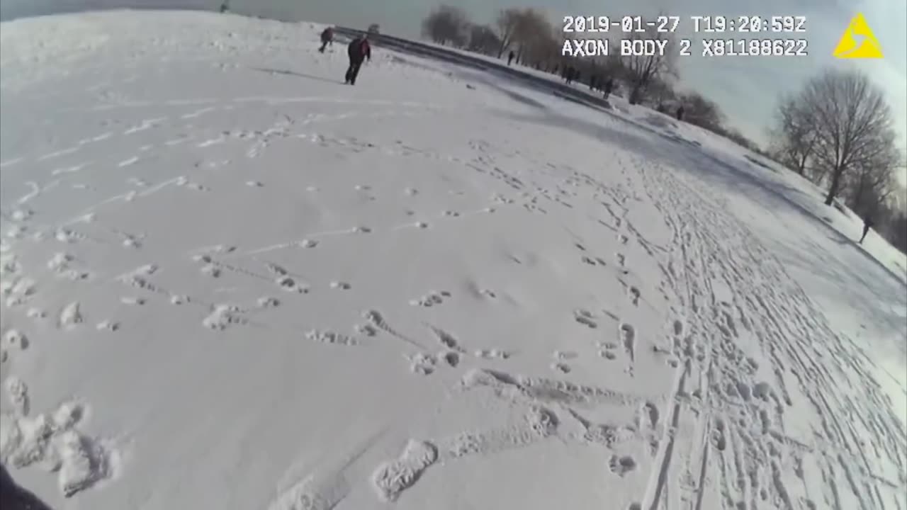 Chicago Police Officer Saves Man and Dog From Frozen Lake Michigan