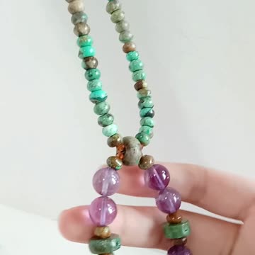 Ametrine Natural turquoise orange Garnet faceted beads gemstone necklace full strand 16inch