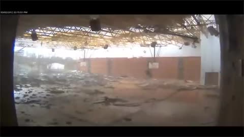 Tornado Destroying A School Gym In Seconds