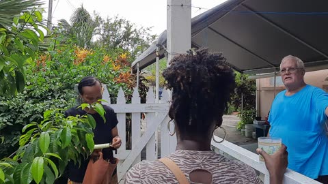 Michelle, and Amanda in the garden