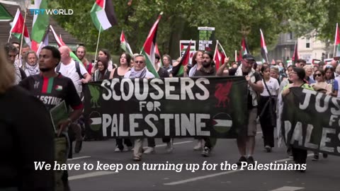 Pro-Palestinian rally held in UK in support of Gaza