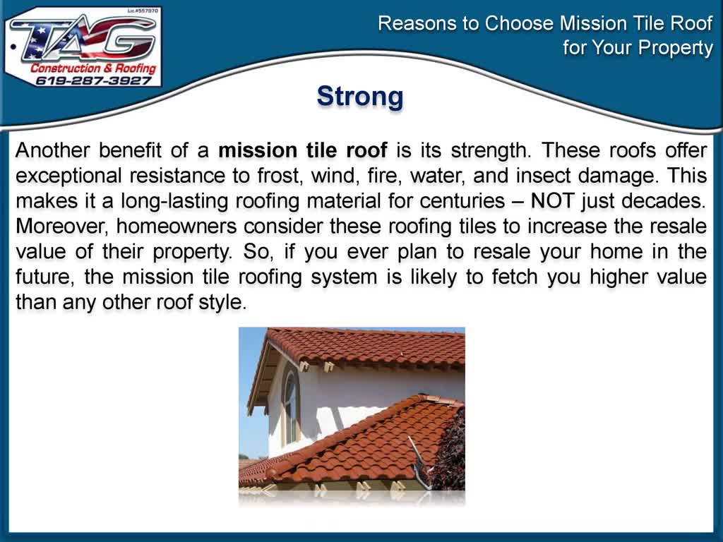 Reasons to Choose Mission Tile Roof for Your Property