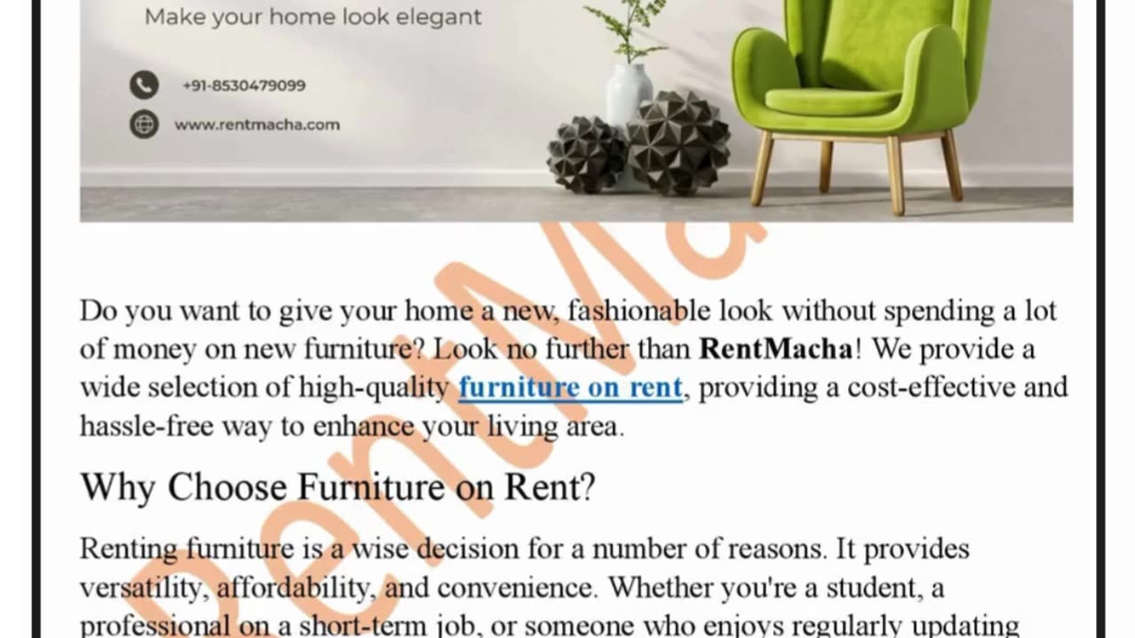 Transform Your Home with Stylish Furniture on Rent