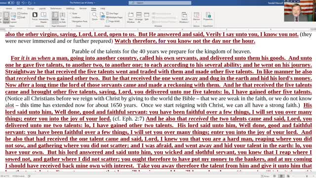 Matt. 25 After falling away 2 Thess. 2:3, for 1st time1680 years we prepare for the Kingdom of God