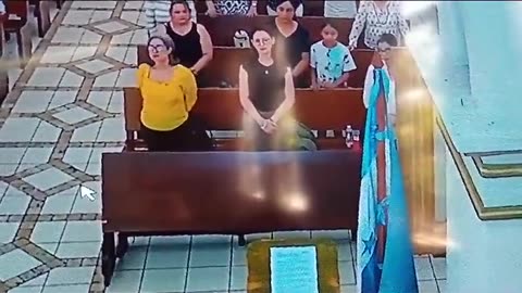 Daughter and mother, stealing a parishioner's wallet during the church service.