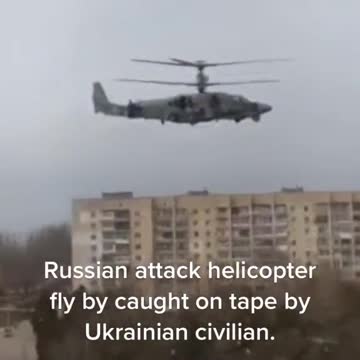 KA50 Flyby Recorded by Ukrainian Civilian