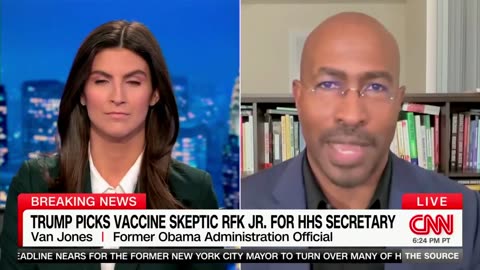 CNN’s Van Jones fumbles for words over RFK Jr.’s HHS nomination.