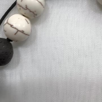 Handmade + Knotting Unique Necklace (18” ~ 30”) with Lava Beads, Jade Dragon