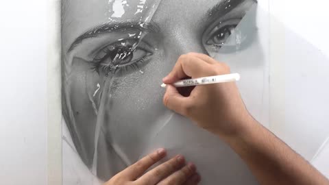 Drawing Wet Face Portrait