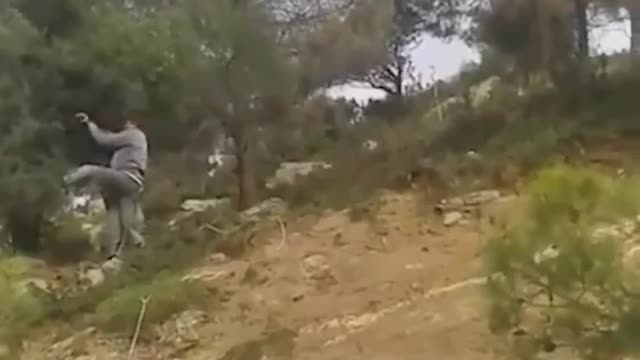 rescuing a goat hanging from a power line.mp4