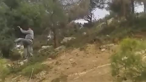 rescuing a goat hanging from a power line.mp4