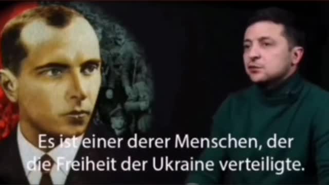 Here Selensky openly worships Nazi collaborator and fascist Stepan Bandera.