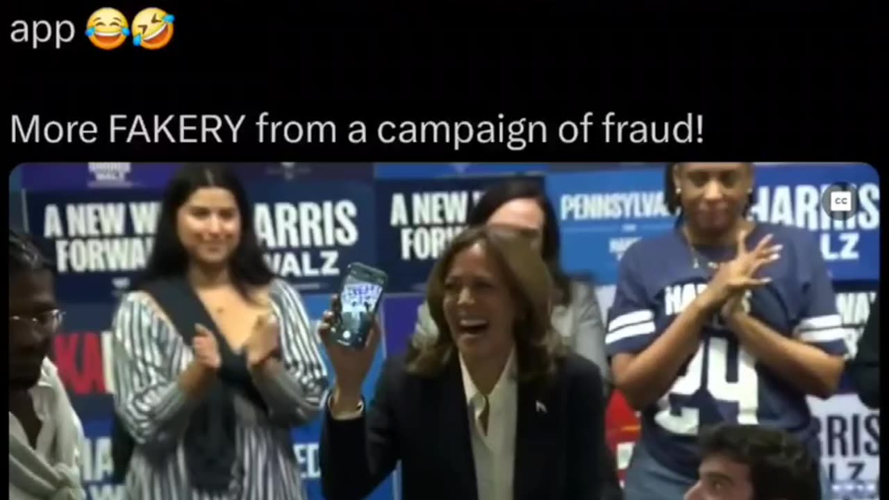 Kamala pretended she was talking to a voter, exposed herself showing just the camera app open