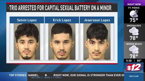 Three illegal aliens accused of molesting a child in Florida.