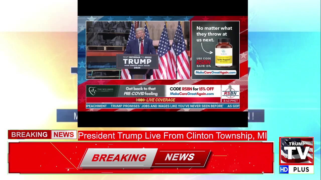 🔴 LIVE - 45th President Donald J. Trump to Deliver Remarks in Clinton Township, MI - 9/27/2023