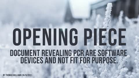 Document revealing PCR are software devices and not fit for purpose