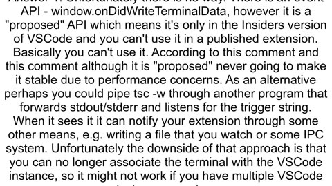 How to use Terminal API to listen to all terminal commandsoutput in VS Code