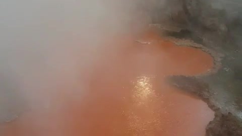 Red hot spring water