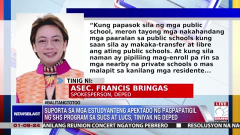 DepEd, tiniyak ang maayos na transition para sa pagpapatigil ng SHS program sa SUCs at LUCs