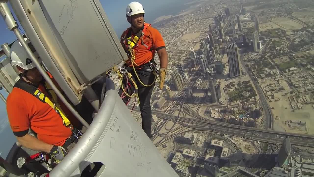 Climbing to the Top of the Burj Khalifa -The World's Tallest Building | Behind-the-Scenes