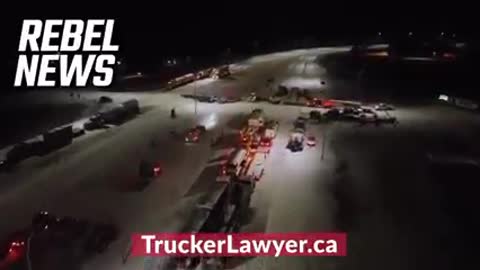 Aerial Footage Of Coutts, Alberta - Montana Border Crossing Last Night