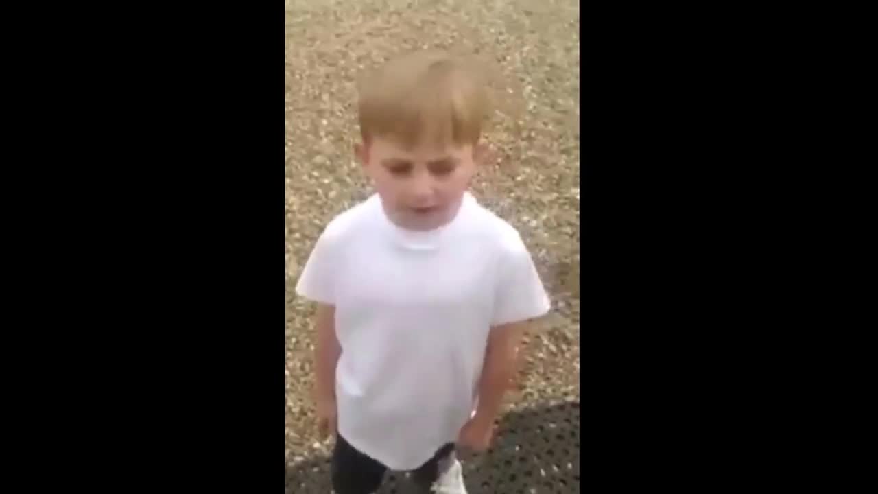 Young Irish boy singing horse outside-FUNNY SONG