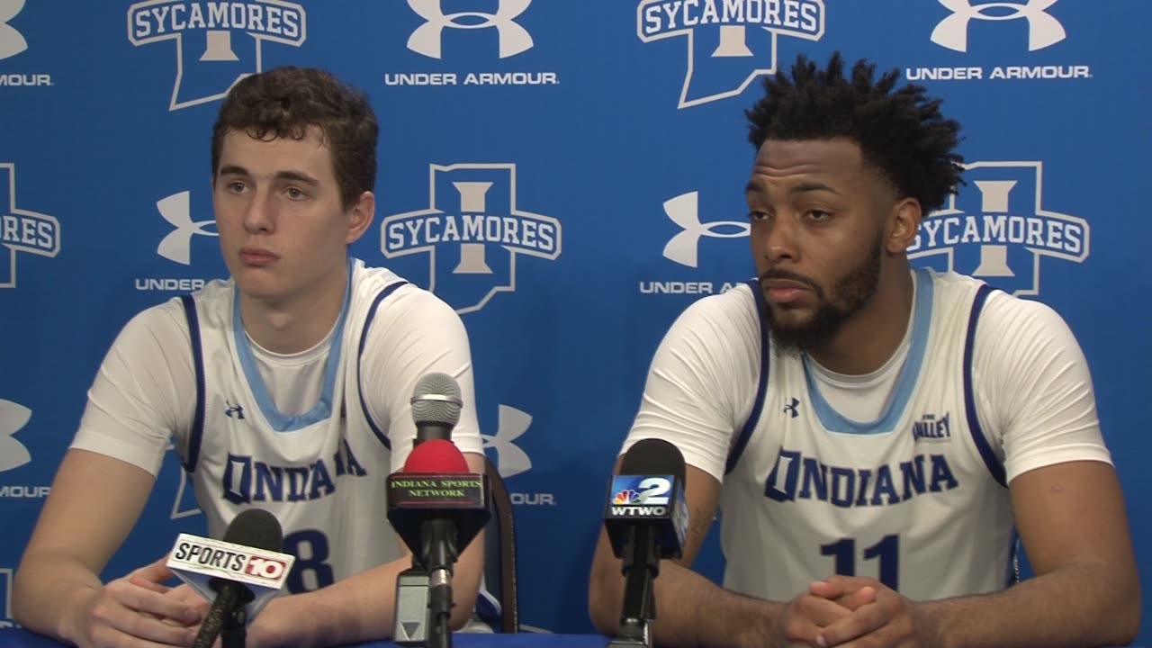 Indiana State vs. SIUE Post-game Press Conference with #8 Camp Wagner & #11 Aaron Gray