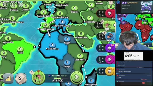 RISK Global Domination! 4 opponents eliminated in 1x turn! Absolutely insane epic WIN!