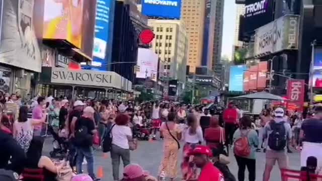 The bustling streets of New York