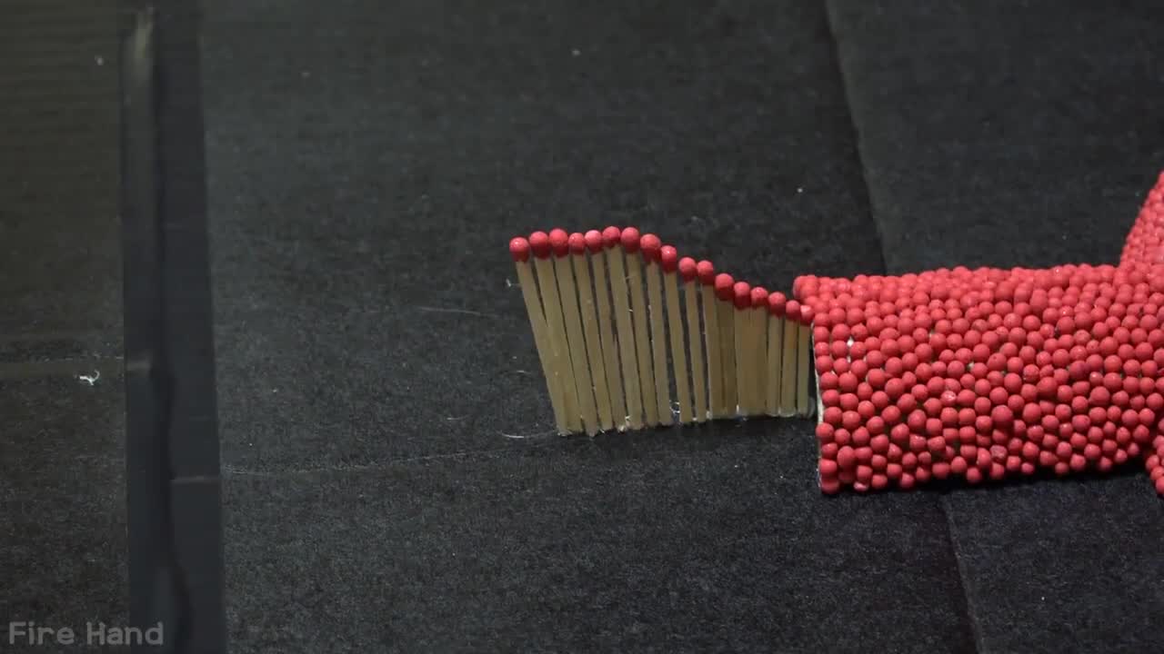 CHAIN REACTION OF MATCHES AN INCREDIBLE DOMINO OF FIRE