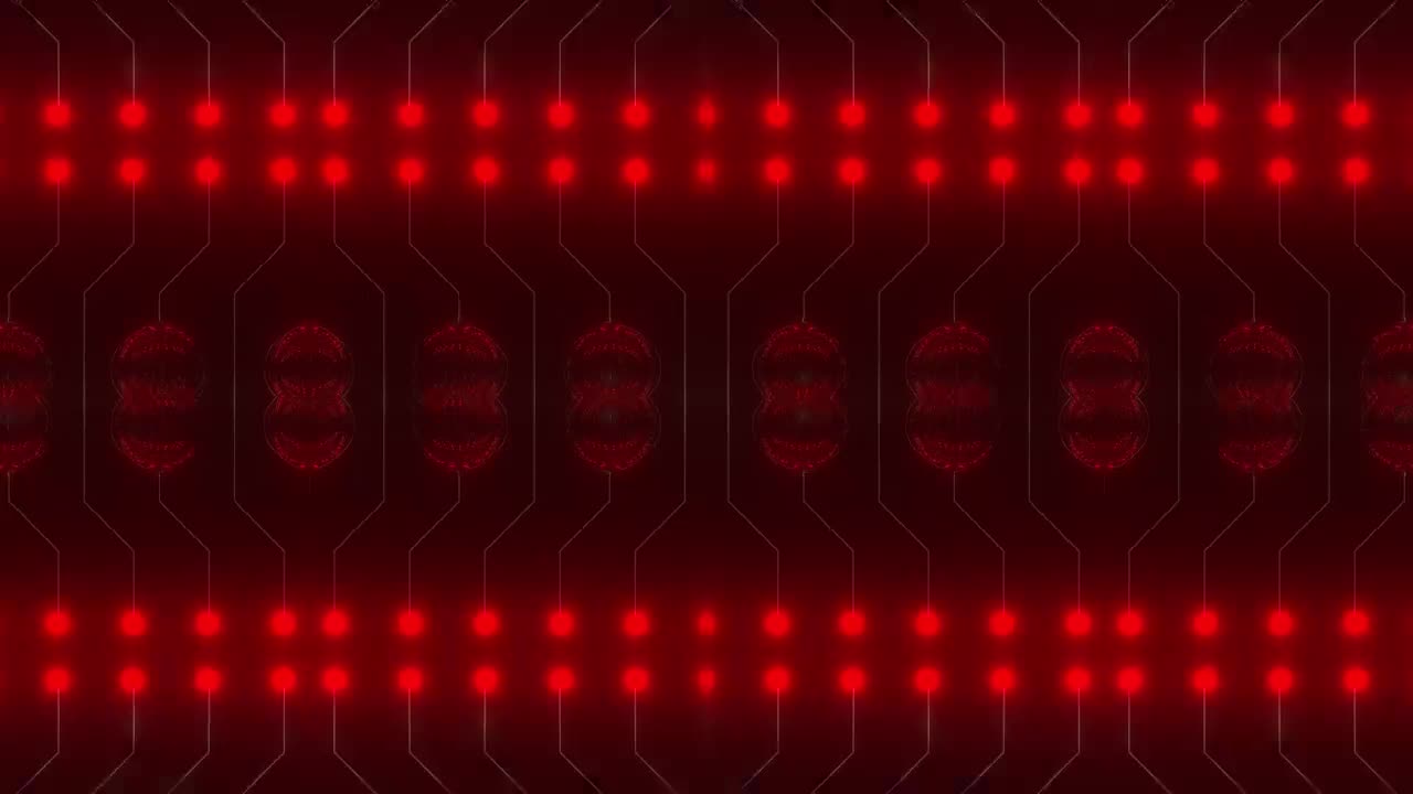 Points of red light in dancing parallel lines