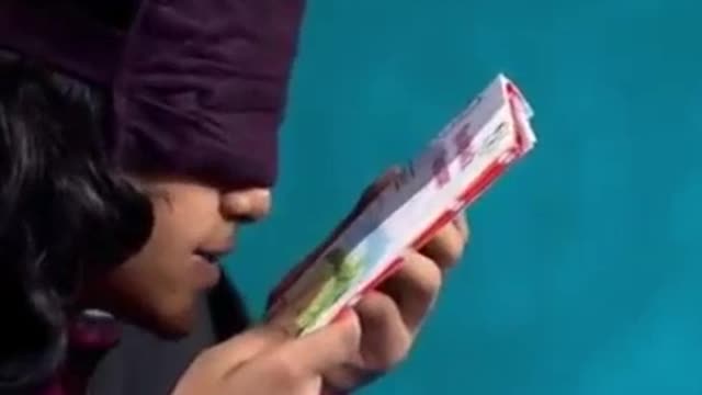 Miracle of yoga and meditation Girl is reading book only smelling the book