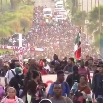 Gigantic Illegal Alien Caravan Is Highly Organized and Comes With Police Escort