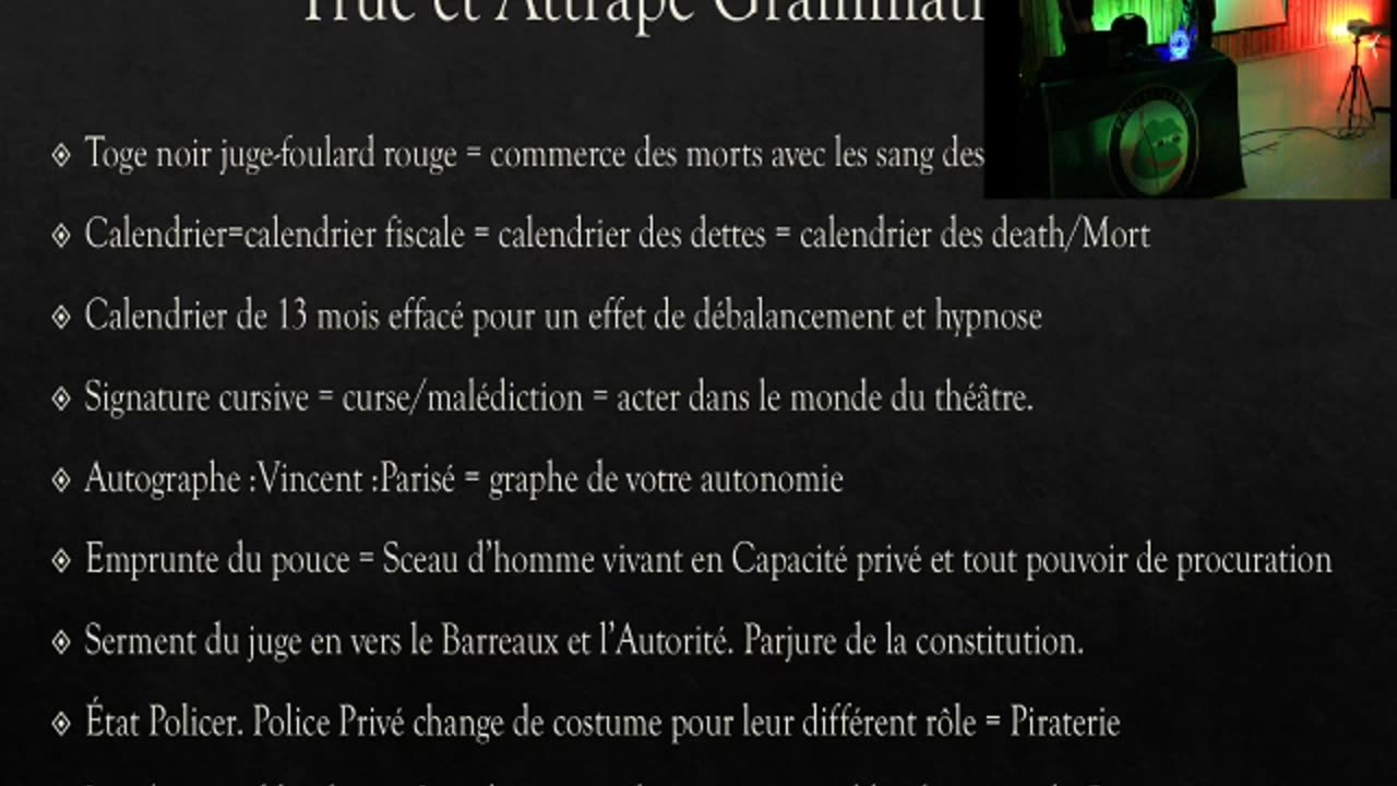 Fraude du Language, Explication du Monde Fictif du Théatre des Parlements