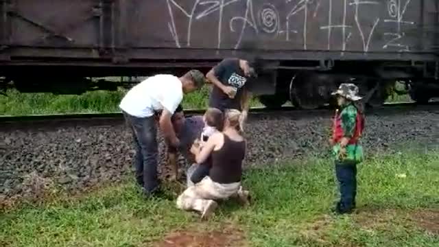 Stable Train Runs Over Father and Son