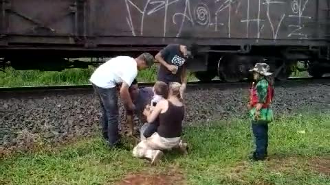 Stable Train Runs Over Father and Son