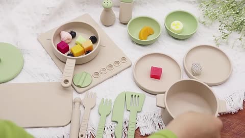 Food-Grade Silicone Kid Play Kitchen Accessories – Kids Toy Kitchen Set With Play Pots And Pans