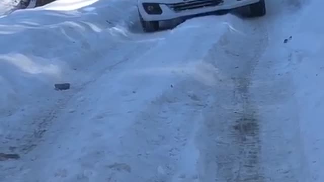 Car was stuck in a snow