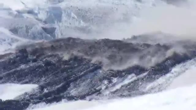 Huge rockfall in the mountain