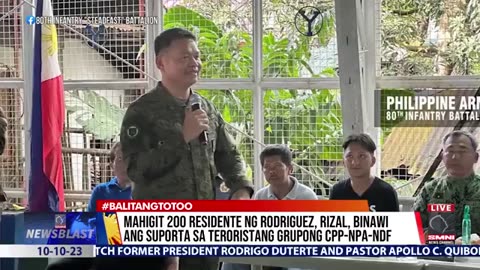 Higit 200 residente ng Rodriguez, Rizal, binawi ang suporta sa CP*P-NP*A-ND*F