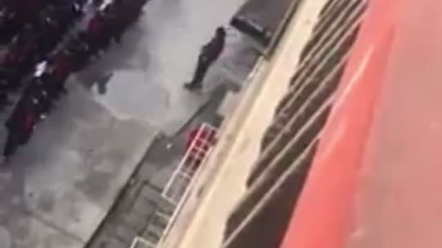 Uyghur concentration camp in Xinjiang shows CCP guards beating detainees with a strap