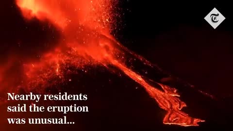 Mount Etna, erupted February 16.